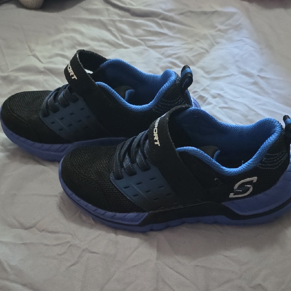 Skechers Kids Black and Blue Sneakers